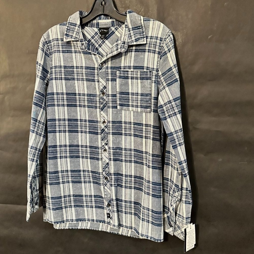 Art Class NWT Plaid Shirt Boys XL Extra Large Window Pane Blue Button Up Down